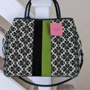 Kate Spade Flower everything stripe tote and wallet